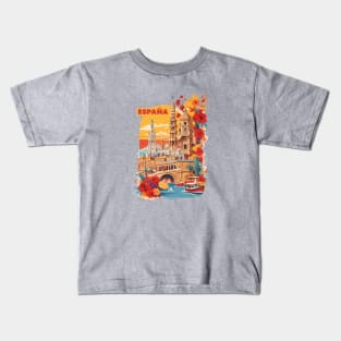 Vintage Travel Spain Design Kids T-Shirt